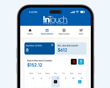 Preview of Subscription Manager in ITCU Digital Banking
