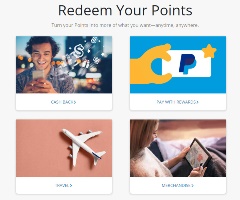 uChoose Rewards® Screenshot of Four Options to Redeem Points