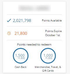 uChoose Rewards® Account Overview Example with Point Totals