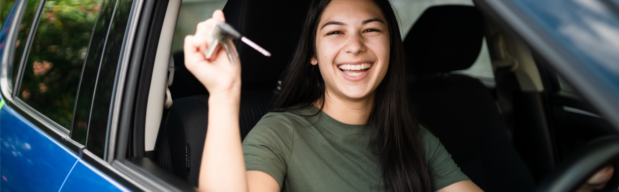 Driver shows off her new car keys