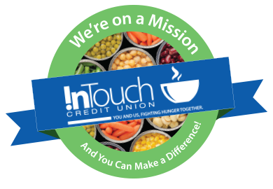 Blue and Green ITCU Logo and Blue Bowl Fighting Food Insecurity