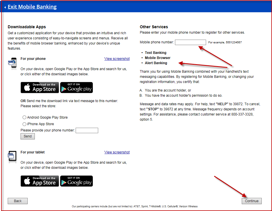 OLB Mobile Alerts 3 Screenshot of the Mobile Alerts Process in OLB: How to Download the App