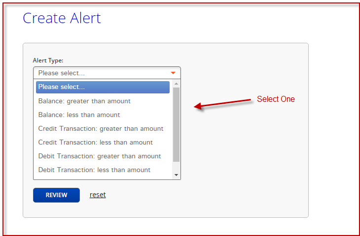 OLB Mobile Alerts 7 Screenshot of the Mobile Alerts Process in OLB and what Type of Alerts there Are