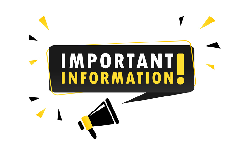 Important Information Yellow and Black Megaphone Graphic