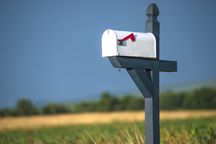 Old-Fashioned Mailbox Along Country Road